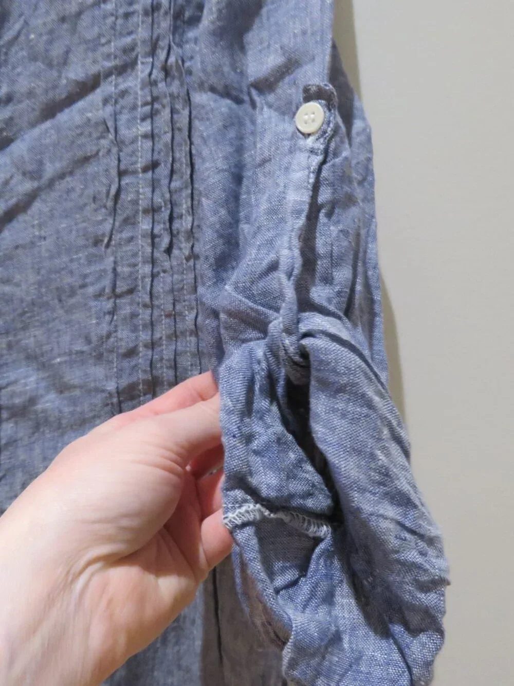 CP SHADES Regina 100% Linen Tunic Light Blue Gauzy Sml Coastal Beach Lagenlook - Picture 10 of 15